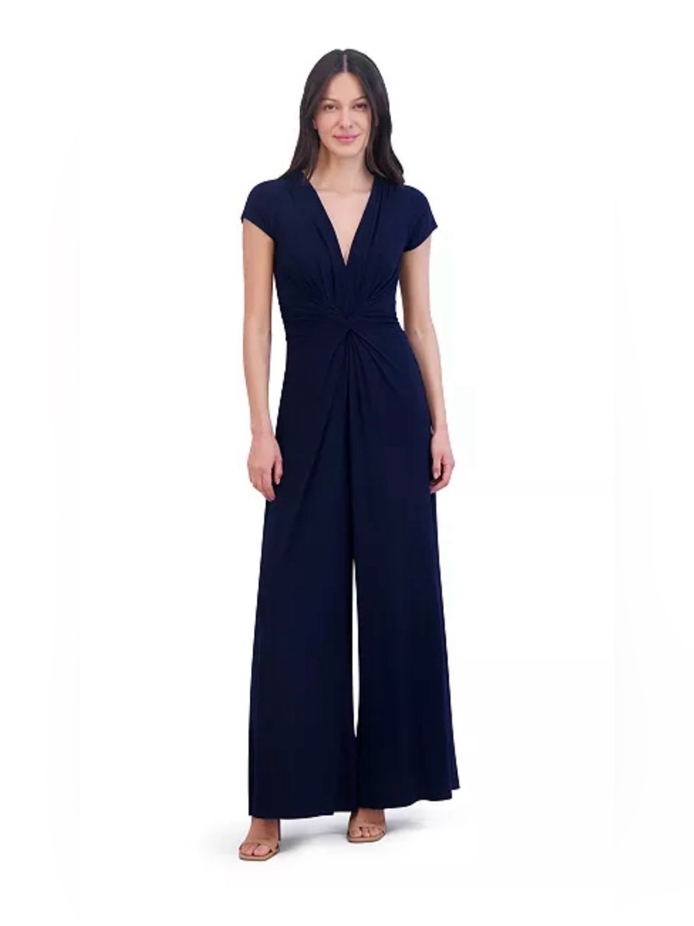 Vince Camuto Navy Twist-Front Maxi Jumpsuit
